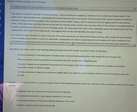 Solved: Chapter 3 News Analysis: Dutch Disease UNDERSTANDING THE "DUTCH ...