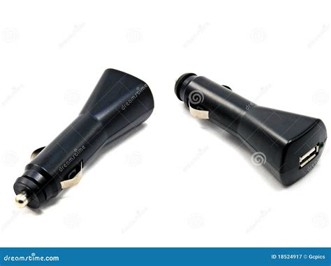 Car cigarette USB adapter stock image. Image of connector - 18524917