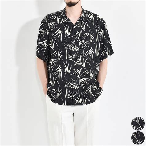 (241OJ-SH08)OLD JOE(オールドジョー)ORIGINAL PRINTED OPEN COLLAR SHIRTS(PINE ...