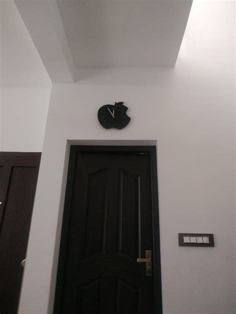 Buy wallmantra Apple Design in Black Color Wooden Wall Clock Big Size ...