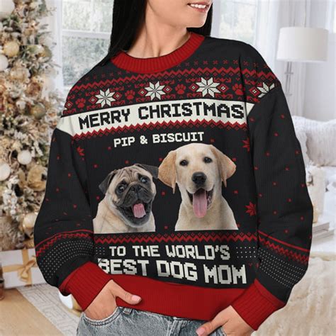 Persionalized Dog Christmas Ugly Sweater, Gift for Dog Owners Lovers ...