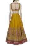 Buy Jade by Monica and Karishma Yellow Raw Silk Embroidered Lehenga Set ...
