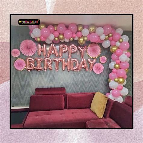 Happy Birthday Living Room Wall Set Up – Wanna Party