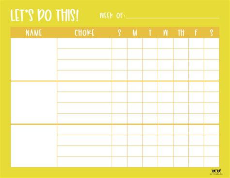 Printable Chore Charts For Multiple Children | Chore Chart FREE Printable