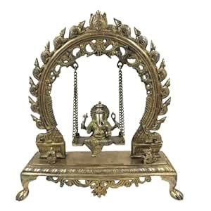 Buy CraftVatika Brass Ganesha on Swing Large Jhula Brass Ganesha ...
