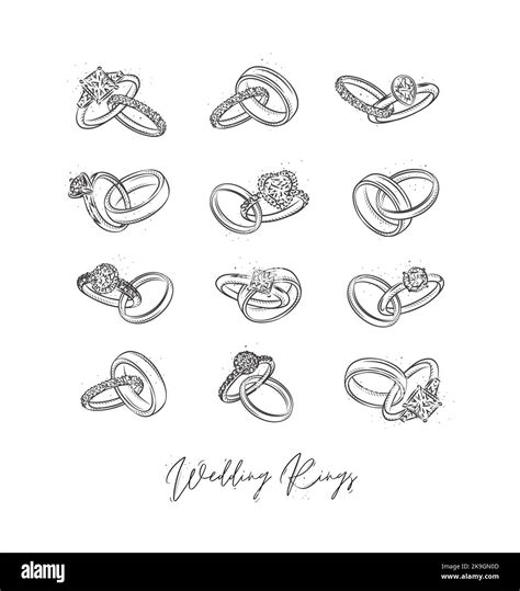 Wedding Ring Drawing A Simple And Elegant Black And White Line Drawing