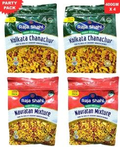 RAJA SHAHI Delicious 2 Kolkata Chanachur, 2 Navratan Mixture (400gms ...