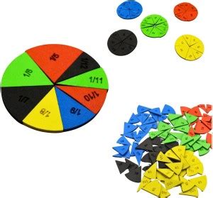 THE LABWORLD Mathematics Wheel Fraction Circles Disc Learning Kit for ...