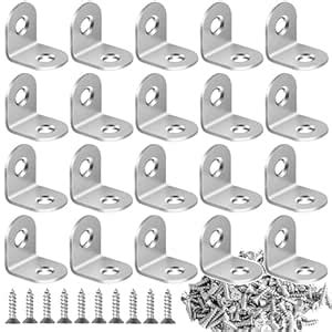 20 Pieces Stainless Steel L Bracket, with 40 Pcs Screws for Securing ...