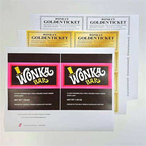 Willy Wonka Bar Wrapper Templates