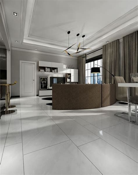 Palazzo Gris White Glazed Porcelain Floor Tile - 1200 x 600mm