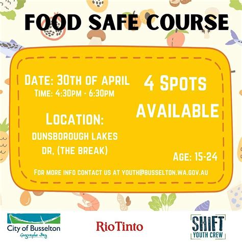 FoodSafe Course, 'The Break' Dunsborough Youth Space, 30 April 2024 ...