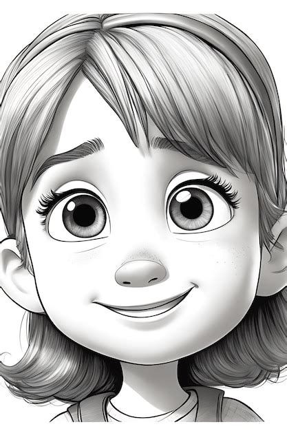 Emotive child's face coloring page printable pencil sketch draft ...