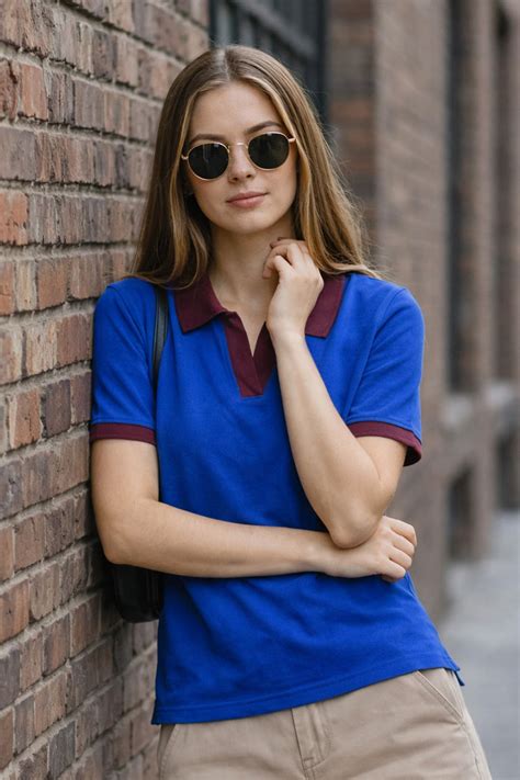 Classic Contrast Collar Blue Regular Fit Premium Pique Lycra Polo T-Sh ...