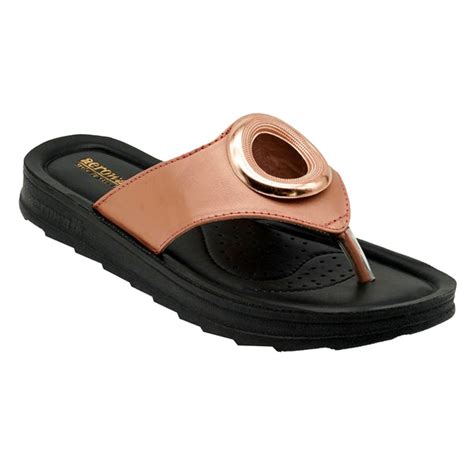 Aerowalk Women Copper Flat Sandal with Embellished Upper & Slip-On Clo ...