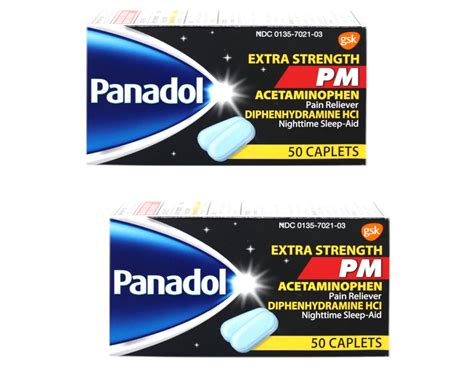 Buy Panadol Extra Strength PM Caplet 50 Count - Pack of 2 Online at ...