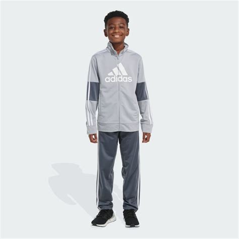 adidas 3-Stripes Colorblock Tricot Track Set - Grey | Free Shipping ...