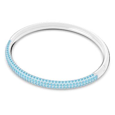 Dextera bangle, Blue, Stainless Steel | Swarovski