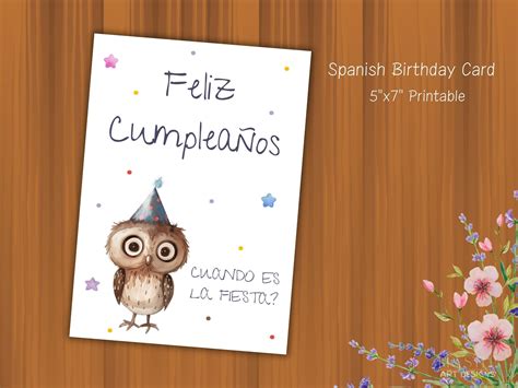 Feliz Cumpleaños Printable Card Printable Spanish Birthday Card Spanish ...