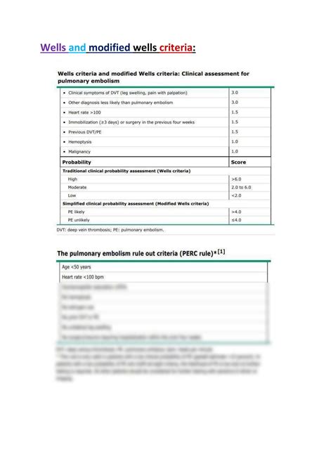 SOLUTION: Wells criteria pe diagnosis - Studypool