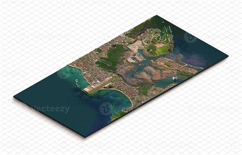 3d model of Jimbaran beach, Bali Indonesia, Japan. Isometric map virtual terrain 3d for ...