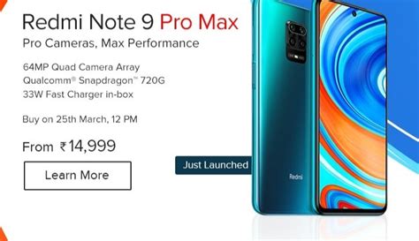 Image result for Redmi Note Nine Pro Max