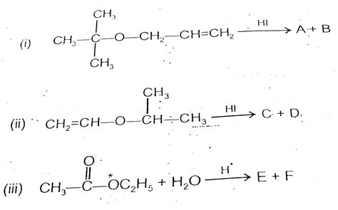 Complete the following reactions
