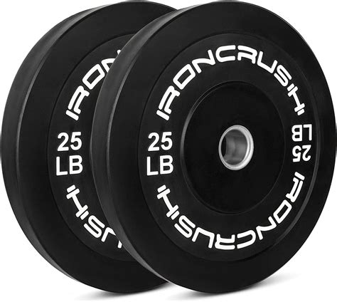 Iron Crush Olympic Bumper Plates Set - Virgin Rubber Weights for Strength Training - Fits 2 ...