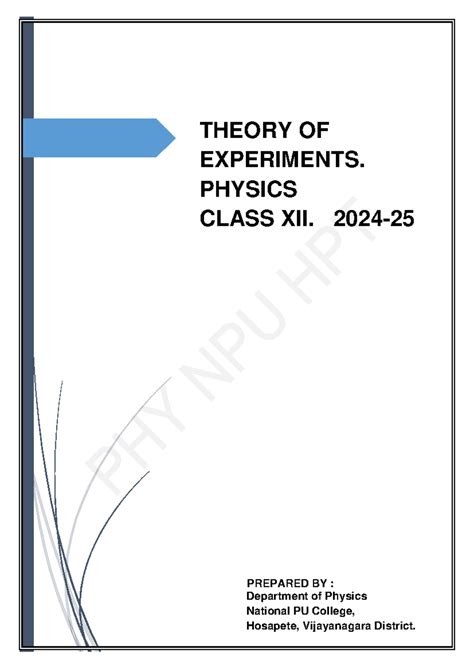 II PU PHY LAB Theory of Experiments for Class XII 2024-25 - Studocu