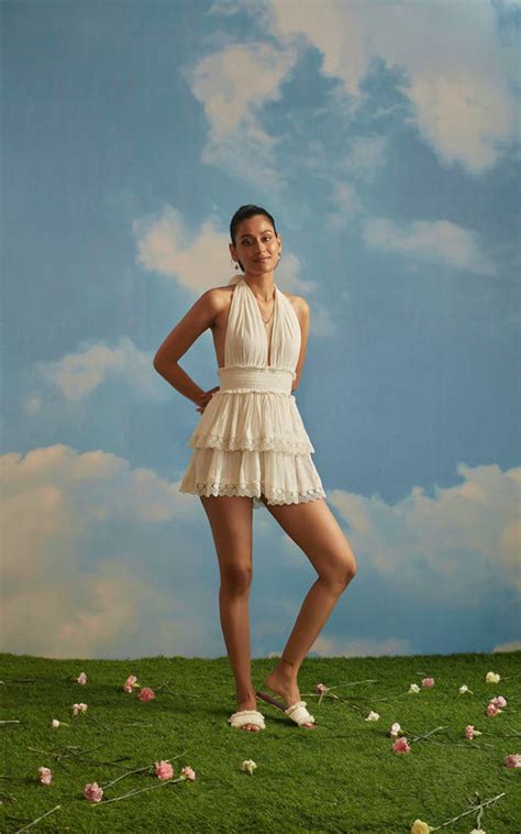 Halter Neck Tie Up Dress With Lace Detail