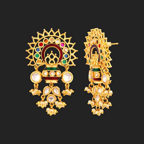 Navratan Ethnic Rangoli Pattern Necklace Set – VOYLLA