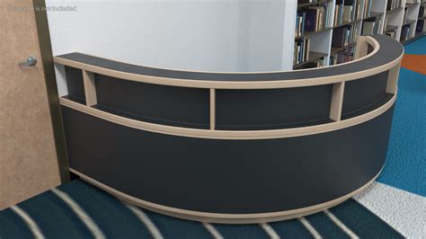 Reception Desk C Shape 3D | 3D Molier International