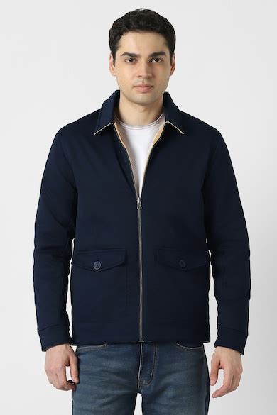 Buy Men Navy Solid Casual Jacket Online - 40086779 | Peter England