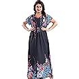 Buy TUCUTE® Women's Satin Floral Print Kaftan Maxi/Nighty/Nightwear ...