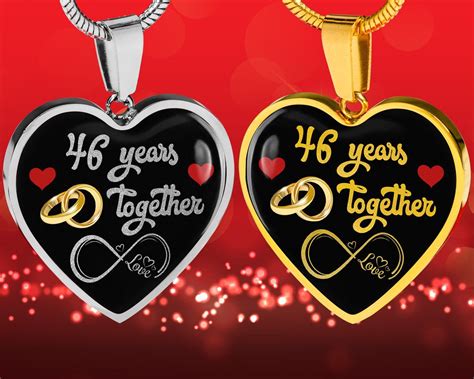 Personalized Custom Engraved Pendant Necklace, 46th Wedding Anniversary ...