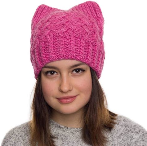 Buy Pink Pussy Cat Hat-Handmade Beanie Hat-Winter Hat for Women- Cat ...