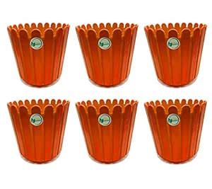 OSHIGREENS 6 Inch Plant Pots| Set of 6 Plastic planters Indoor Outdoor ...