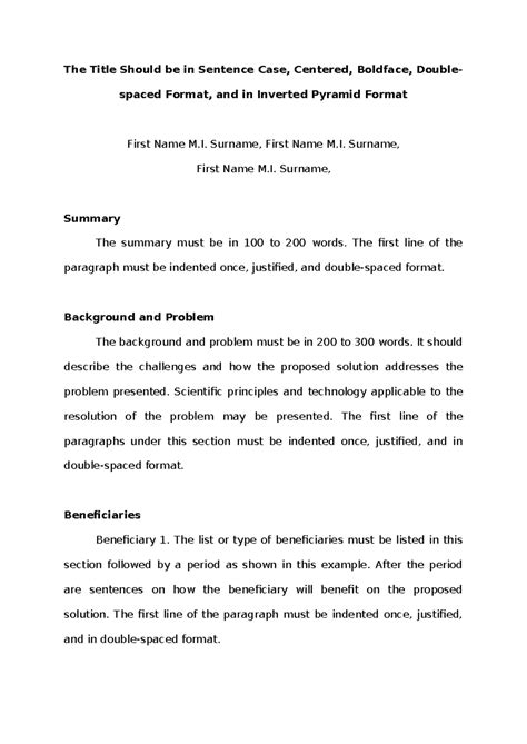 Format for Title Proposal Paper - The Title Should be in Sentence Case ...