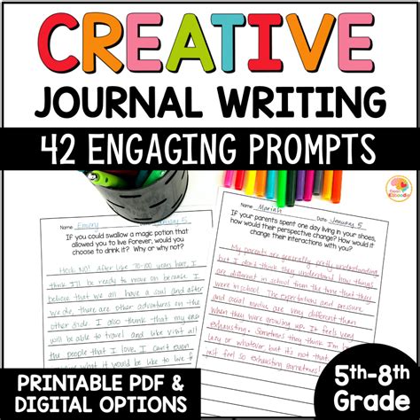 Creative Writing Prompts: Daily Journal Prompts for 5th-8th Grade ...