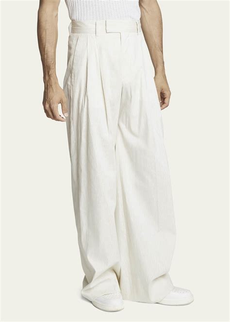 Amiri Men's Shimmer Stripe Pleated Baggy Pants - Bergdorf Goodman
