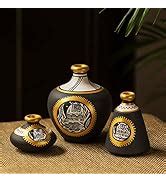Buy ExclusiveLane 'Warli Tales' Terracotta Flower Vase for Living Room ...