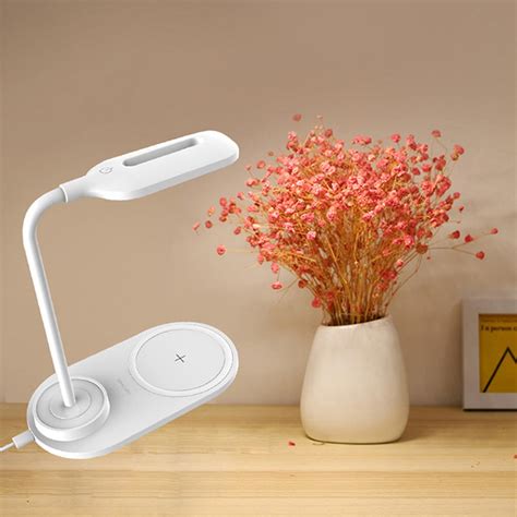 LED Desk Lamp with Wireless Charger - Dimmable 3-Color Eye Care Reading ...