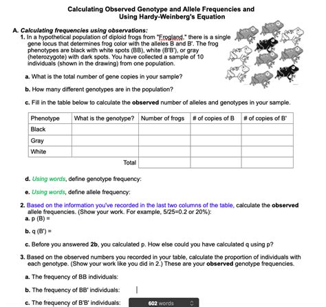 Image result for Observed Genotype Frequency Formula