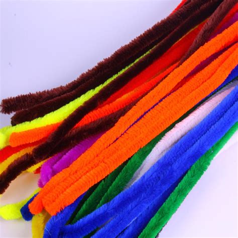 Extra Long Giant Pipe Cleaners, Pack of 50, Assorted Bright Colours ...