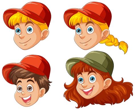 Cartoon Kids with Many Caps 的图像结果