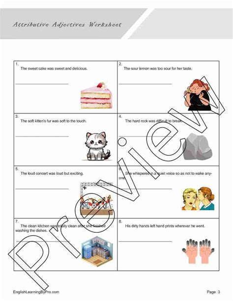 Image result for Attributive Adjectives Worksheet