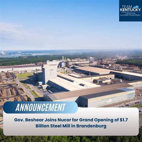 Gov. Beshear joins Nucor for grand opening of $1.7 billion steel mill ...