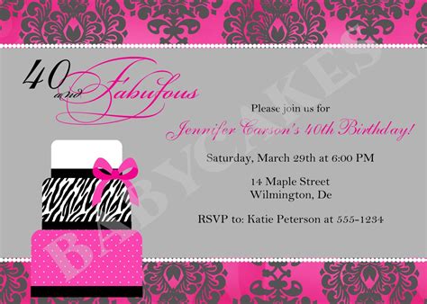 40th Birthday Party Invitations Wording | Download Hundreds FREE ...