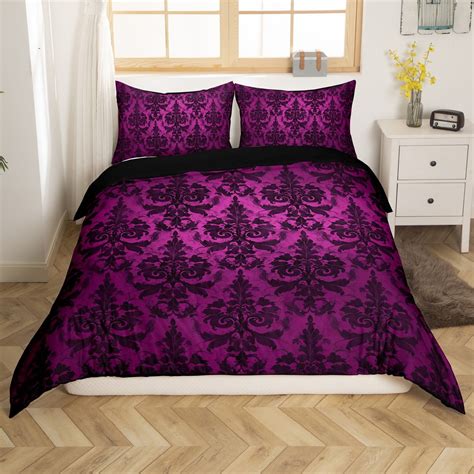 Gothic Bedding Sets Adults Black Damask Duvet Cover Set,Victorian ...