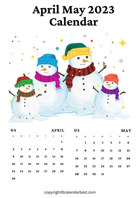 Free Printable April & May 2023 Calendar Templates {PDF}